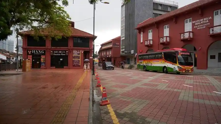 Heritage shophouse row on a Melaka street