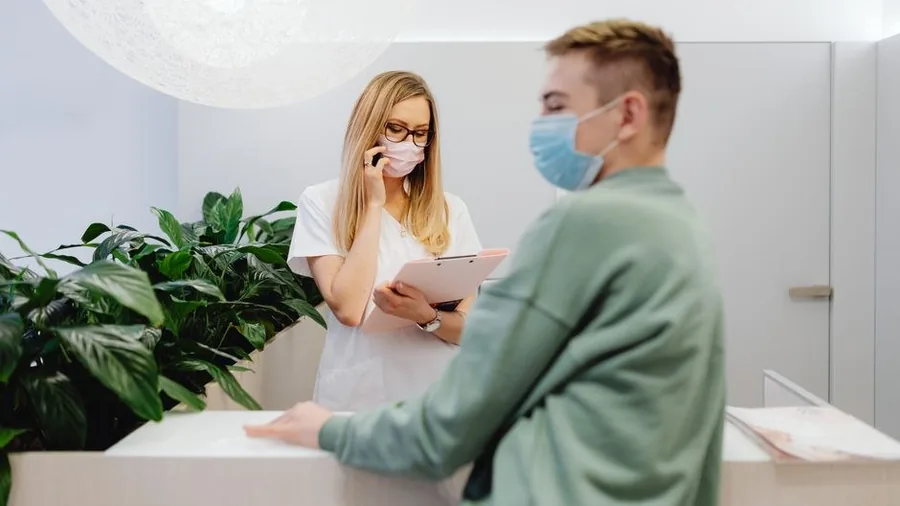 Reception desk at a private aesthetic clinic in Malaysia