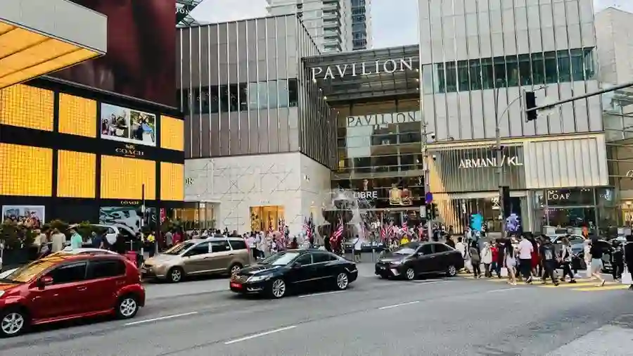 Street view of Pavilion Kuala Lumpur in Bukit Bintang