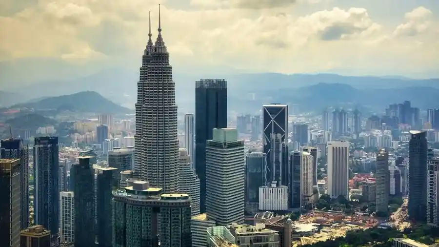 Kuala Lumpur city skyline on a clear day