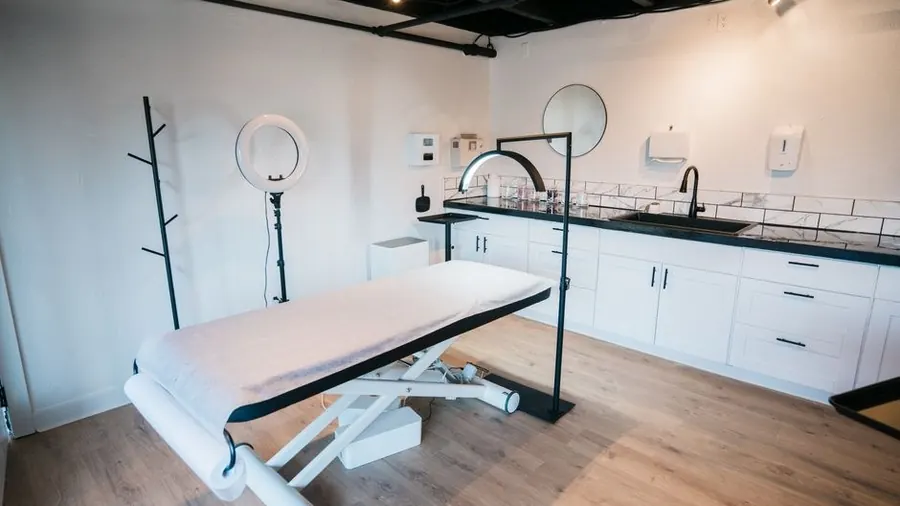 Treatment room at a modern aesthetic clinic